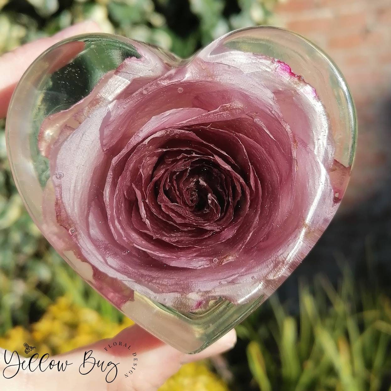 Wedding Flowers PreservationPreserved Resin Heart a Keepsake Gift Custom made  Bridal Bouquet memorial flowers special occasion anniversary