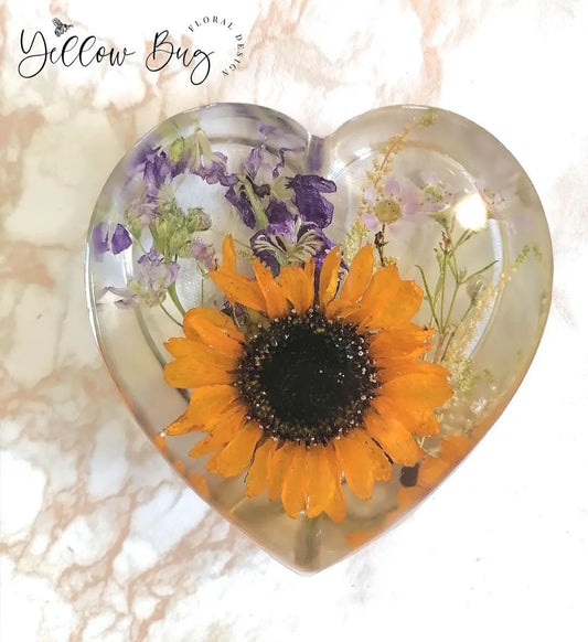 Wedding Flowers PreservationPreserved Resin Heart a Keepsake Gift Custom made  Bridal Bouquet memorial flowers special occasion anniversary