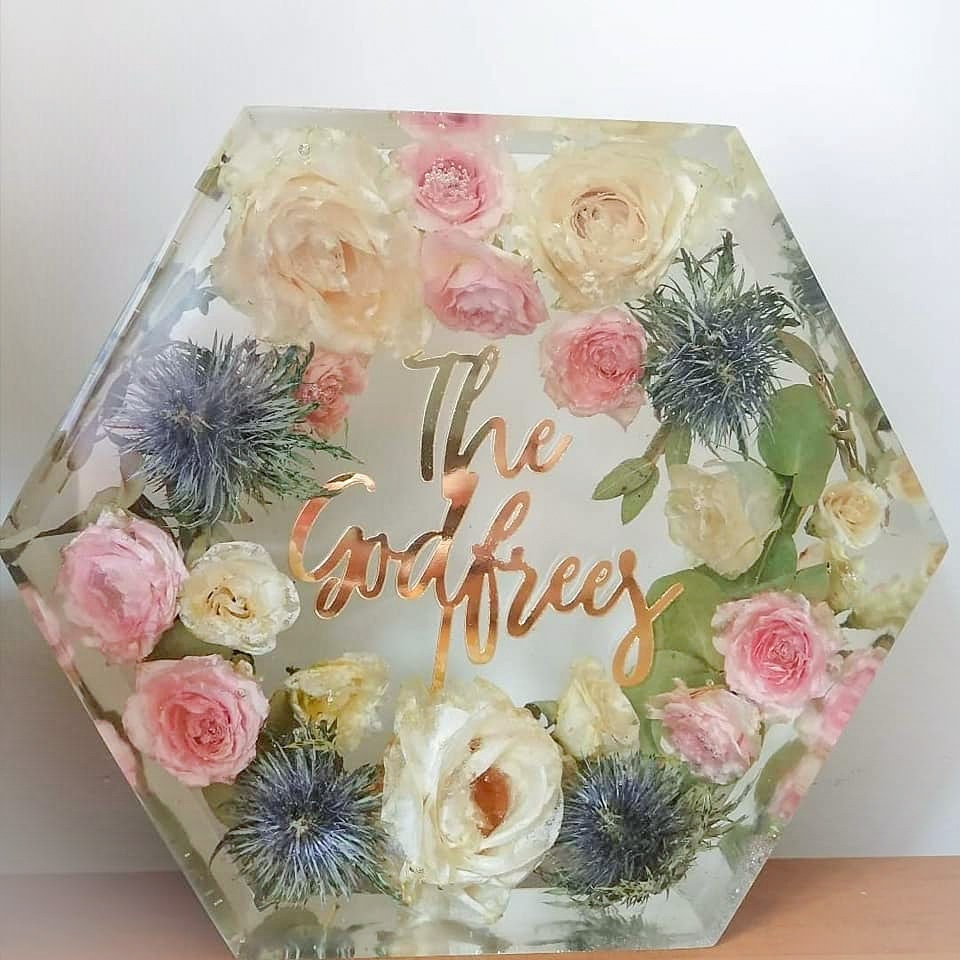 Floral Hexagon - Various Sizes